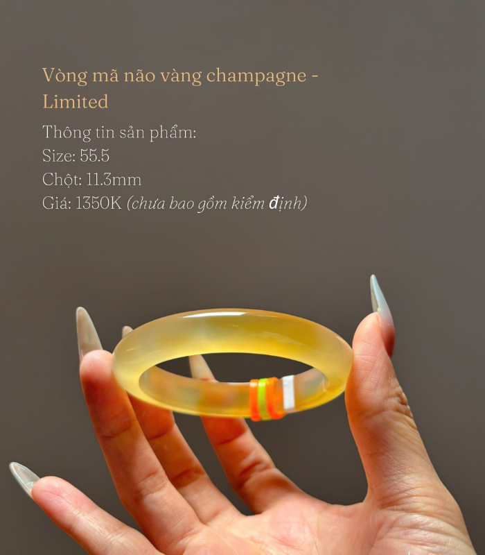 Vòng Mã não vàng champagne