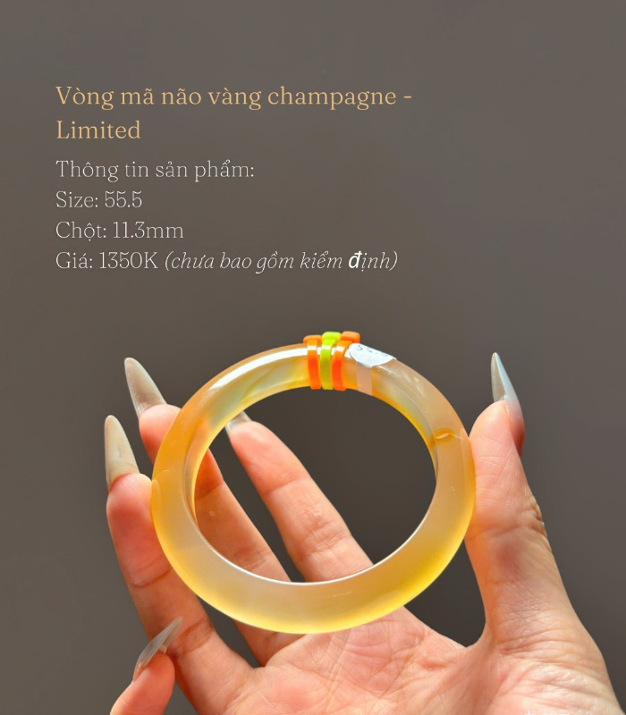 Vòng Mã não Vàng Champagne - Ảnh 2
